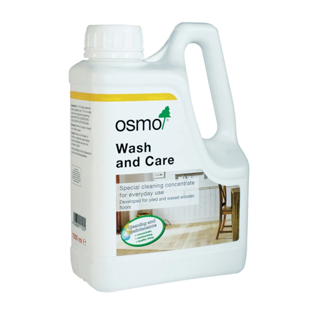 Osmo Wash and Care cleaning concentrate bottle on a white background
