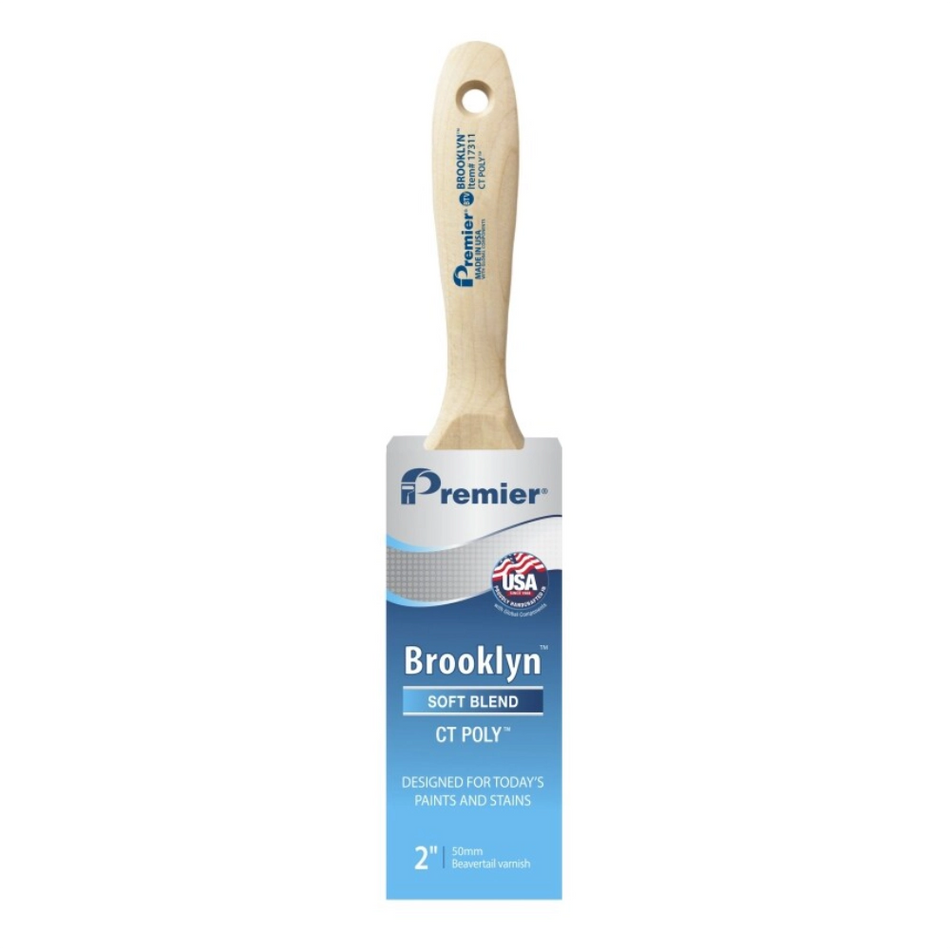 Premier Brooklyn Beavertail Paint Brush – Professional Smooth Finish Range (1.5"–3" / 38–75mm)