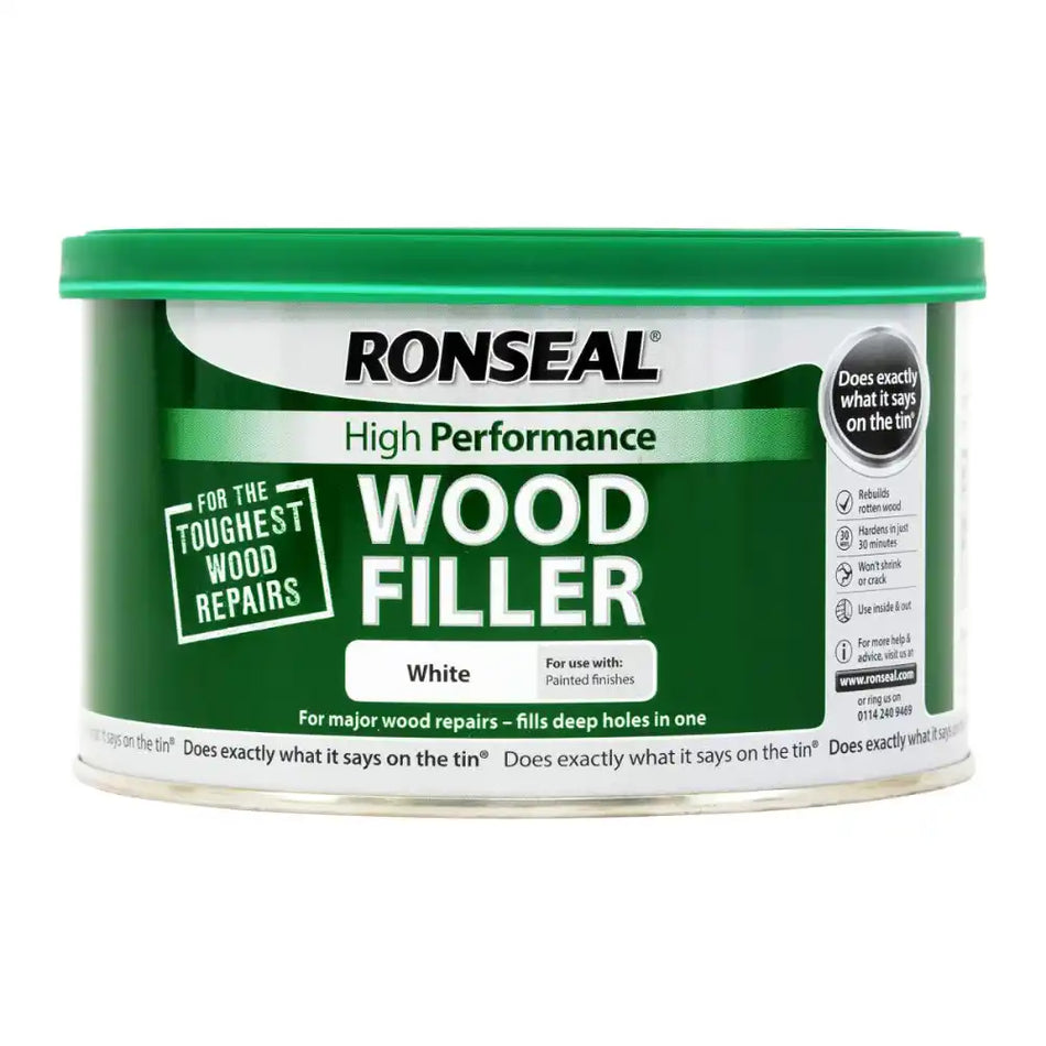 Ronseal High Performance Wood Filler White - 275g, 550g & 1kg