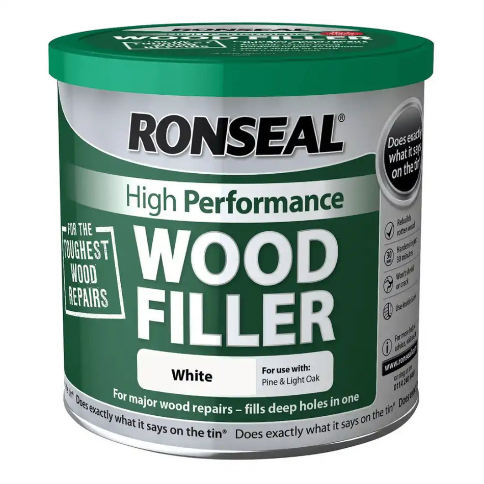 Ronseal High Performance Wood Filler White - 275g, 550g & 1kg