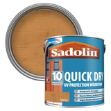 Sadolin quick dry woodstain can with a Light Oak colour swatch