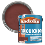 Sadolin quick dry woodstain can with mahogany color swatch