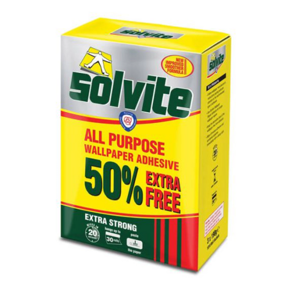 Solvite All Purpose Wallpaper Adhesive 50% Extra Free