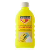 Yellow bottle of Bartoline concentrated sugar soap on a white background