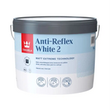 10L Tikkurila Anti-Reflex 2 White paint can – ultra-matt ceiling paint for a flawless, non-reflective finish.