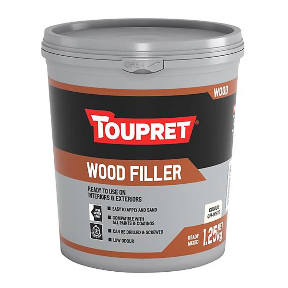 Toupret Ready Mixed Wood Filler White 1.25KG