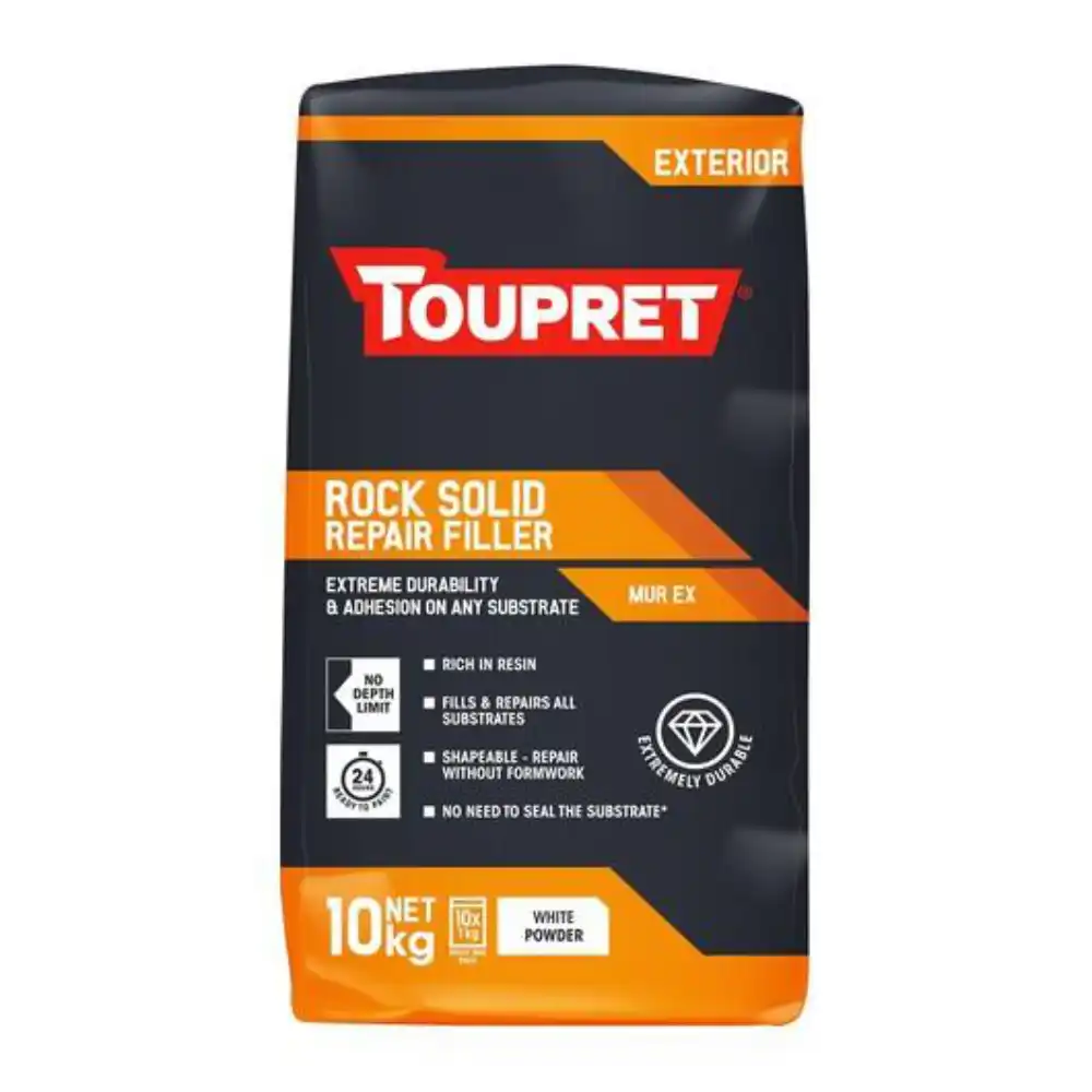 Toupret Rock Solid Repair Filler (Murex) – strong filler for deep repairs in walls and masonry 10kg
