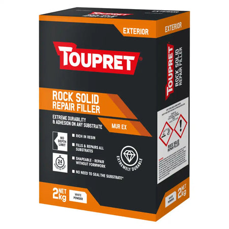 Toupret Rock Solid Repair Filler (Murex) – strong filler for deep repairs in walls and masonry 2kg