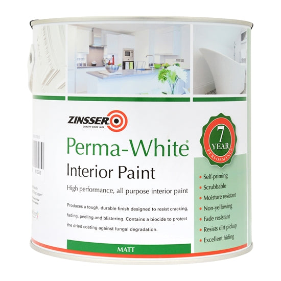Zinsser Perma-White Interior Matt anti-mould paint white 1L tin