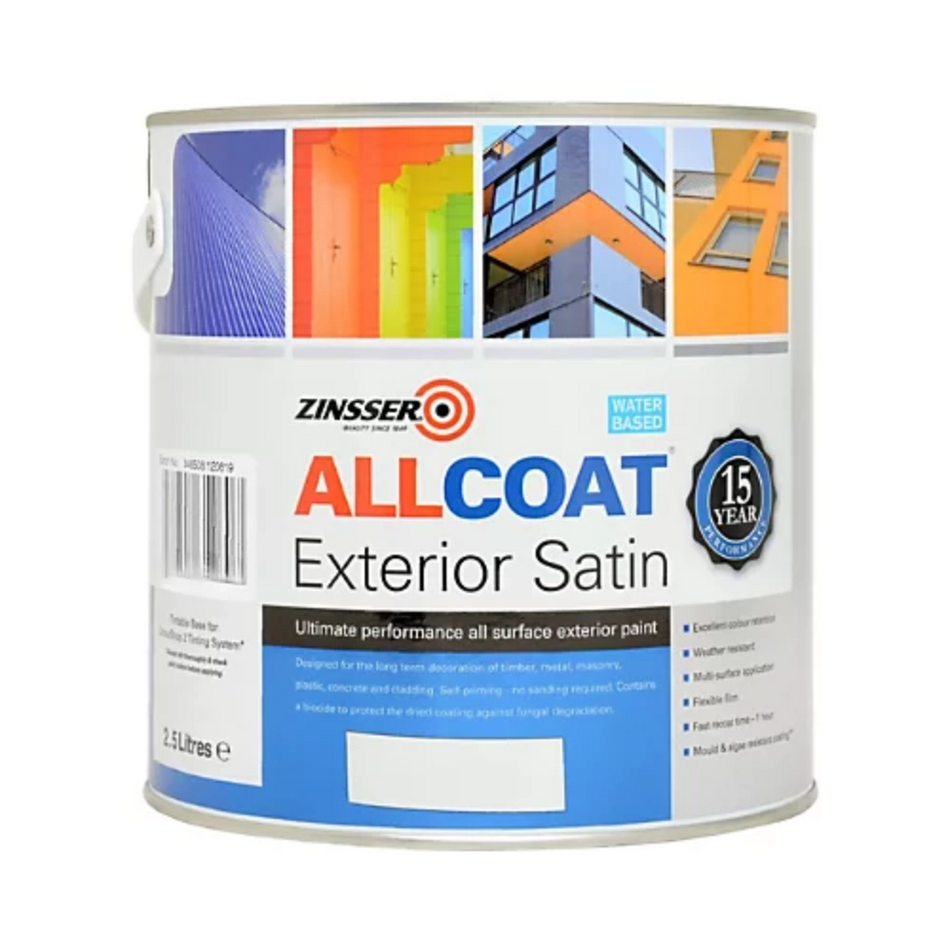 Zinsser AllCoat Exterior Water-Based Satin RAL7016 Anthracite Grey