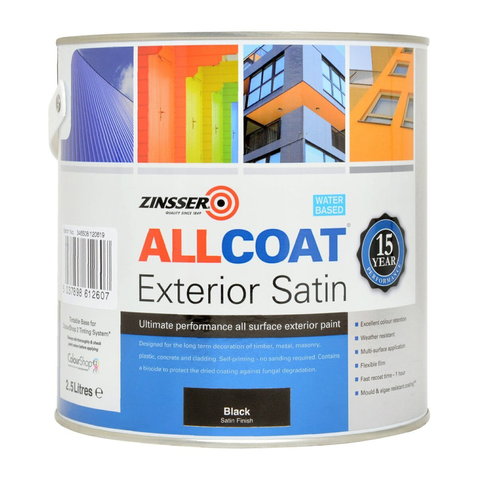 Zinsser AllCoat Exterior WB Satin Black