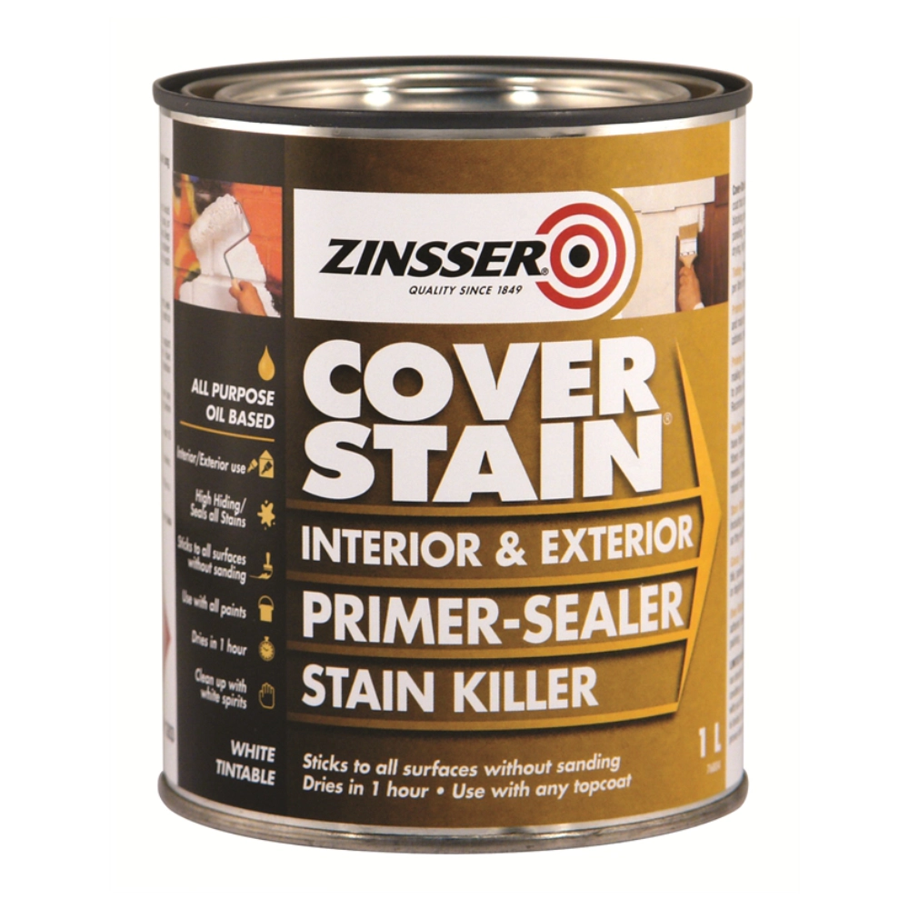 Zinsser Cover Stain primer-sealer can on a white background
